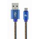 CC-USB2J-AMmBM-1M-BL Gembird Premium jeans (denim) Micro-USB cable with metal connectors, 1 m, blue