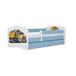 Babydreams krevet+podnica+dušek 90x164x61 cm beli/plavi/print kamion