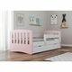 Drveni dečiji krevet Classic sa fiokom - 180x80 cm - svetlo rozi