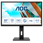 AOC Q32P2 monitor, IPS, 31.5", 16:9, 2560x1440, 75Hz, pivot, USB-C, HDMI, DVI, Display port, USB